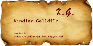 Kindler Gellén névjegykártya